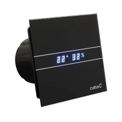 Immagine di Cata E 100 GTH BK Estrattore da bagno, Timer Hygro, 8 W, vetro nero