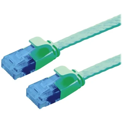 Immagine di Value 21.99.2045 RJ45 cavo di rete, patch CAT 6A U/UTP 5.00 m Verde non schermato, piatto, contatti connettore dorati 1 pz.