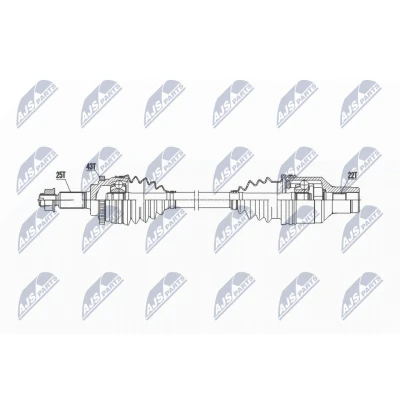 Immagine di NTY NPW SU 052 Albero motore / Semiasse Assale anteriore Dx 635 Cambio manuale SUZUKI: SWIFT 3