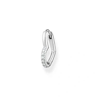 Immagine di Thomas Sabo Orecchini a cerchio singolo con pietre bianche, misura unica, Argento sterling, Nessuna pietra preziosa