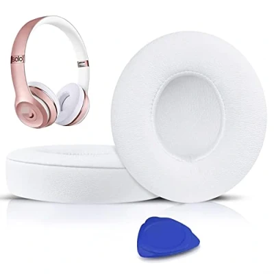 Immagine di SoloWIT® Cuscinetti Auricolari Di Ricambio per Beats Solo 2 e 3 Wireless On Ear Cuffia con morbida pelle proteina/memory foam/nastro adesivo forte