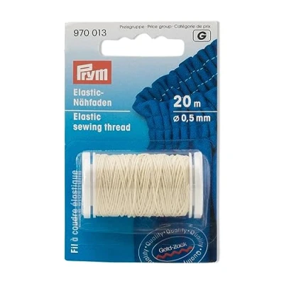 Immagine di Prym Elastic Sewing Thread, Poliestere, Natural White, One Size, 20 unità