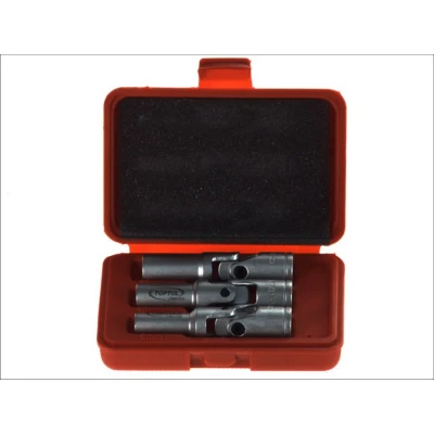 Immagine di Set di inserti per candele TOPTUL 3/8&#039; esagonali (8, 10, 12 mm) con snodo
