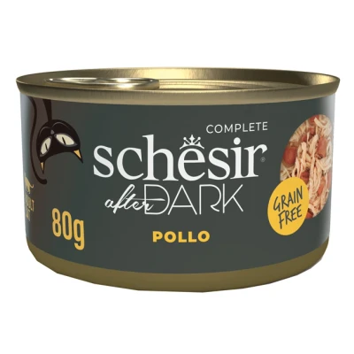 Immagine di Schesir After Dark Filetti in brodo 12 x 80 g Umido per gatto Pollo