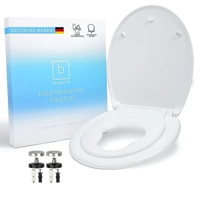 Immagine di Benkstein® Copriwater per bambini Family antibatterico, ovale, bianco, con abbassamento automatico Softclose