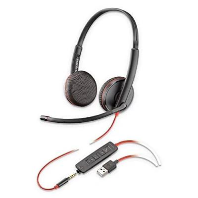 Immagine di Plantronics Blackwire 3200 Cuffie stereo USB e smartphone, 3,5 mm, colore: Nero