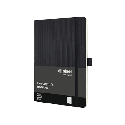 Immagine di SIGEL CO320 Taccuino premium con quadretti, A5, copertina flessibile, nero, Conceptum
