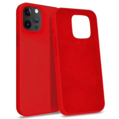 Immagine di MyGadget Custodia per iPhone 12 Pro Hardcase con Strato Microfibra &amp; Cover Silicone Resistente Protezione Antigraffio Antiurto Rosso