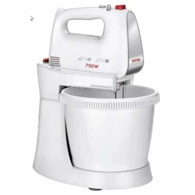 Immagine di MPM MMR 20Z Impastatrice per Pasticceria con Ciotola Rotante 3 L, senza BPA, 5 Velocità + Turbo, Aste e Gancio Impastare in Acciaio Inox, Bianco, 750W