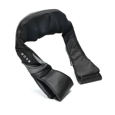 Immagine di Salter EE6934BLKSTKEU7 Massaggiatore riscaldato per collo/schiena, massaggio Shiatsu, 3 intensità, 4 testine, design avvolgente rilassare schiena, collo, spalle, adattatori Regno Unito/UE