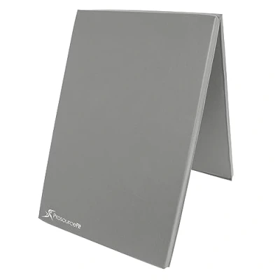 Immagine di ProsourceFit Bi Fold Folding Thick Exercise Mat 6’x2’ with Carrying Handles for MMA, Gymnastics Core Workouts, Grey