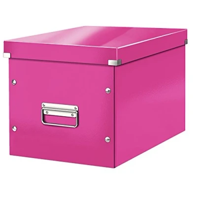 Immagine di Leitz Click &amp; Store WOW Scatola Archivio Cubo Grande, per Mantenere la Casa e l&#039;Ufficio in Ordine, Rosa, 61080023