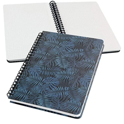 Immagine di SIGEL JN602 Blocco spiralato Jolie, copertina rigida, 120 pagine a punti, circa A5, motivo tropicale, bianco/nero/rosa
