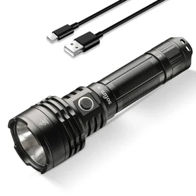 Immagine di Sofirn Torcia ricaricabile, C8L super luminosa con potente XHP50D HI, max 3100 lumen, interruttore tattico a coda, per la ricerca in casa, campeggio all&#039;aperto, escursionismo e alpinismo