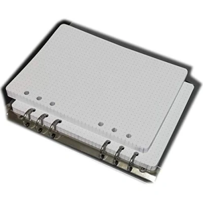 Immagine di 100 Fogli 120 gr. PUNTINI 5 mm Dotted Bullet Journal Ricambio con 6 fori Formato A5 14,5 x 20,5 cm per Oganizer anelli