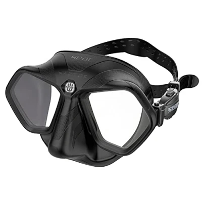 Immagine di SEAC Raptor, Maschera Low Volume per Apnea e Pesca Subacquea, in Silicone di Alta qualità, Nero, Standard