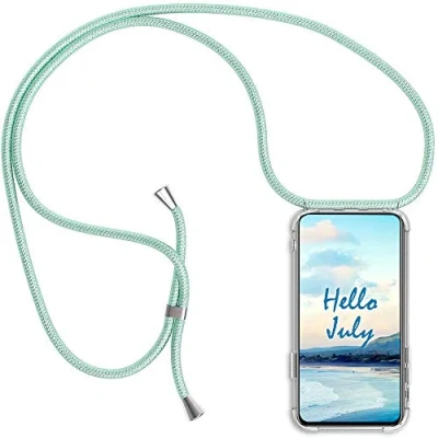 Immagine di XTCASE Cover per iPhone 12 / Pro con Cordino, Trasparente Custodia Laccio Collo Tracolla Corda Cinghia, Ultra Sottile Morbido TPU Silicone Antiurto AntiGraffio Case, Menta Verde