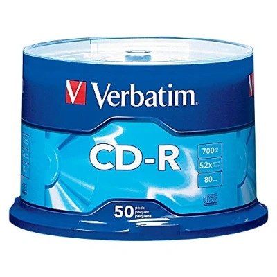 Immagine di Verbatim Standard 120 mm CD R Media 700 MB 50 Pezzo(i) RW vergini (CD R, MB, Pezzo(i), 80 min, 52x, Scatola per torta)