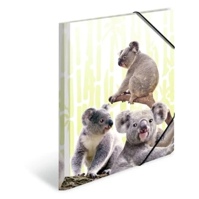 Immagine di HERMA Cartellina portadocumenti A4 Koala per bambini, in plastica con motivo animale, elastico, alette interne e stampa interna ragazzi ragazze