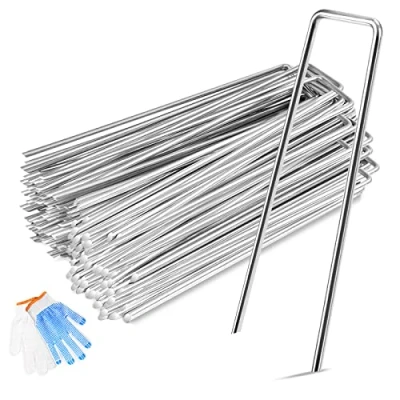 Immagine di 50 x 150mm multiuso a forma di U in acciaio galvanizzato Garden picchetti fissaggio,2.98 mm spessore filo zincato