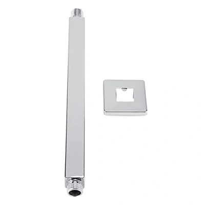 Immagine di braccio doccia a parete in acciaio inox quadrato Top dritto di prolunga per bagno Accessori soffione soffitto(30 cm)