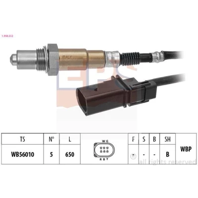 Immagine di EPS 1.998.552 Sonda lambda riscaldato, planare, a banda larga, Filettatura prelubrificata 5 VOLKSWAGEN: Crafter Van, GOLF 7, 6