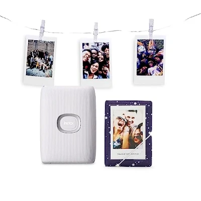 Immagine di instax mini LINK 2, Stampante Fotografica a Sviluppo Istantaneo per Smartphone, Printer Bundle, Bianco (Clay White)