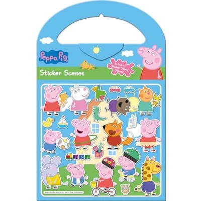 Immagine di Paper Projects 01.70.29.010 Peppa Pig Activity Set Includes Six Scenes and Over 50 Reusable Stickers, Blue, 23.5cm x 15.5cm