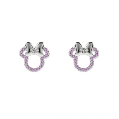 Immagine di Minnie Mouse Orecchini a perno con pietra rosa, Ottone