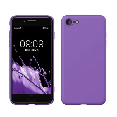 Immagine di kwmobile Custodia Compatibile con Apple iPhone SE (2022) / (2020) 8 7 Cover Back Case per Smartphone in Silicone TPU Protezione Gommata viola ametista