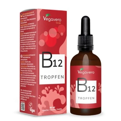 Immagine di Vitamina B12 Gocce 60 ml Metilcobalamina &amp; Adenosilcobalamina (4:1) Integratori Stanchezza e Difese Immunitarie Vegan Altamente Dosato Senza Alcool No OGM additivi Vegavero®