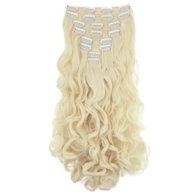 Immagine di CAISHA XXL Set Da 8 Parti Clip In Extensions Extension Per Capelli Parrucchino Voluminosamente Ondulato Biondo Chiaro CES203 1
