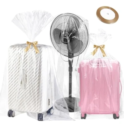 Immagine di sacchetti extra large in plastica trasparente, 5 pezzi, 100 x 150 cm, enormi di per bagagli, valigie, mobili, piumoni, sedie, giocattoli peluche