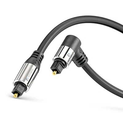 Immagine di Sonero® Cavo ottico Toslink, 10,0 m, contatti dorati, 1 x spina 90, nero