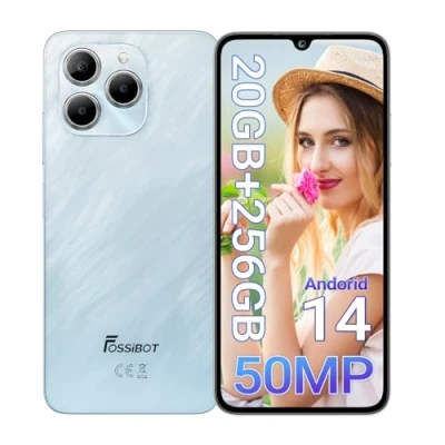 Immagine di FOSSiBOT S2 4G Smartphone 2025, 20(8+12) GB+256GB/1TB Android 14, 6.72&quot; HD+ Telefono, 50MP+16MP Cellulare, 5000mAh Cellulari, Dual SIM Telefono Face ID/GPS/OTG