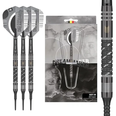 Immagine di Target Darts Dimitri Van den Bergh x Echo 90% Tungsten Soft Tip Set 20g Dart Set, di Freccette Dimi in Edizione per Giocatori, Pixel