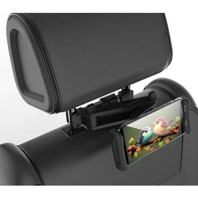 Immagine di Techly 365917 Supporto Tablet Smartphone Estensibile per Poggiatesta Auto Rotazione 360 Nero