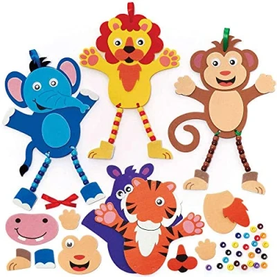 Immagine di Baker Ross FC919 Ornamenti Animali della Giungla Set di 5, Attività Manuali per Bambini