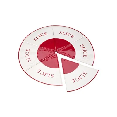 Immagine di Premier Hollywood Piatti per fette di Pizza, 6 Pezzi, Colore: Rosso/Crema, Gres porcellanato, 21 Centimeters cm, unità