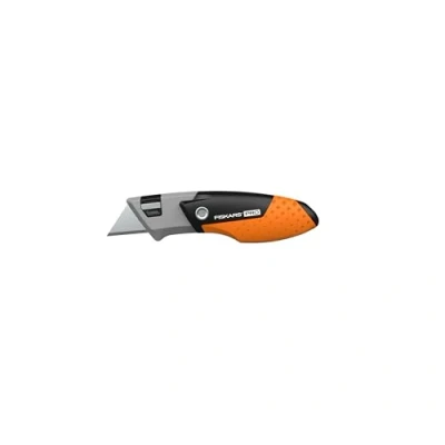 Immagine di Fiskars Taglierino Multiuso Pieghevole e Compatto Pro, Lunghezza 12 cm, Acciaio inossidabile/Plastica, Nero/Arancione, CarbonMax, 1062939