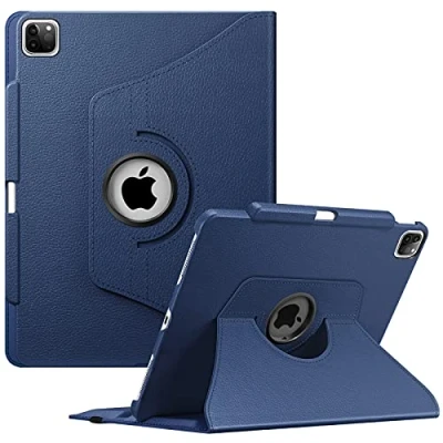 Immagine di FINTIE Rotating Custodia per iPad PRO 12.9&quot; (6ª Generazione 2022), 360 Gradi di Girevole Cover Case [Built in Pencil Holder] con Auto Sonno/Sveglia 2021/2020/2018, Blu Scuro