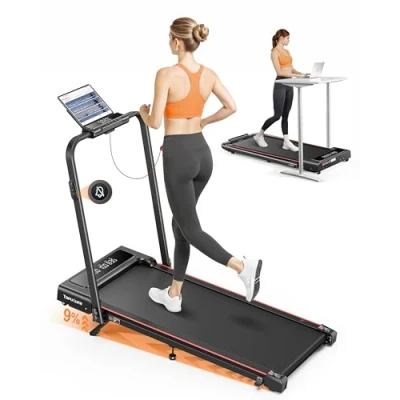 Immagine di 4 in 1 Tapis Roulant Elettrico Pieghevole, 12 km/h con Inclinazione, App, Telecomando e Doppio Display LED, Design Salvaspazio per Casa Ufficio, Nessuna Installazione Richiesta