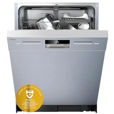 Immagine di Midea SU 5.35X14CS Sottopiano per lavastoviglie, 14 MGD, lavastoviglie 60 cm, Home Connect, igiene +, cura della macchina, asciugatura extra, mezza carica, 44 db, ritardo di avviamento, in acciaio