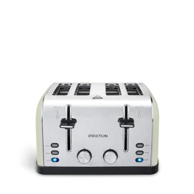 Immagine di PRIXTON Tostapane Bianca 4 fette 7 livelli di tostatura Potenza 1900 Watt Acciaio Inossidabile