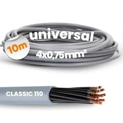 Immagine di 10 metri Lapp 1119804 Ölflex Classic 110 Cavo di controllo in PVC 4x0,75 mm² senza conduttore protezione verde/giallo I 4 fili