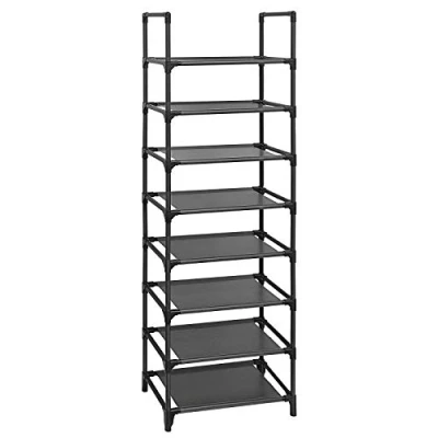 Immagine di SONGMICS Scarpiera a 8 Ripiani, Scaffale Portascarpe, Organizzatore per Scarpe, 28 x 46 145 cm, Telaio in Metallo, Ripiani Tessuto Non Tessuto, Corridoio, Camera da Letto, Nero LSR24BK