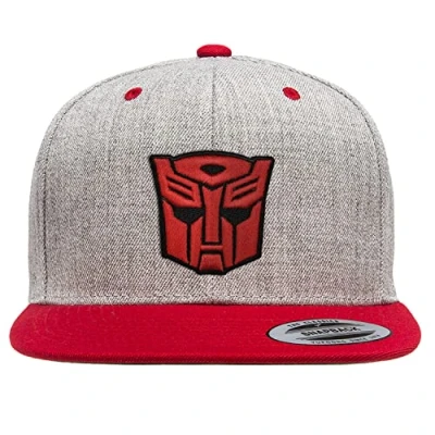 Immagine di Transformers Licenza Ufficiale Autobots 3D Patch Premium Snapback cap (Heather Grigio Rosso), One Size