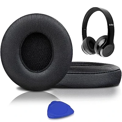 Immagine di SoloWIT® Cuscinetti Auricolari Di Ricambio per Beats Solo 2 e 3 Wireless On Ear Cuffia con morbida pelle proteina/memory foam/nastro adesivo forte