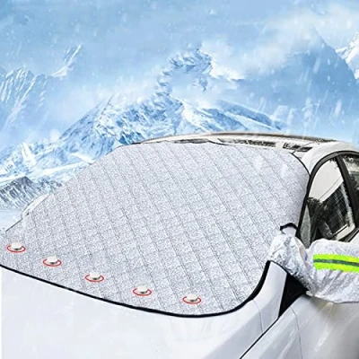 Immagine di FINEVERNEK Copri Parabrezza Auto,Copri per Auto Inverno,Telo Antighiaccio, Esterno Antigrandine,Parabrezza Magnetico,Applicabile Tutto L&#039;Anno