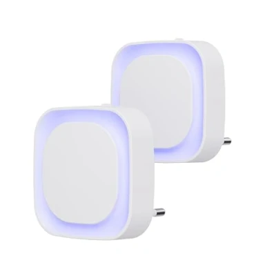 Immagine di YUNLEX Presa di Luce Notturna con Sensore Crepuscolare, 3 livelli luminosità regolabile per Camera dei Bambini, Bagno, Corridoio, Cucina, Scale, Blu